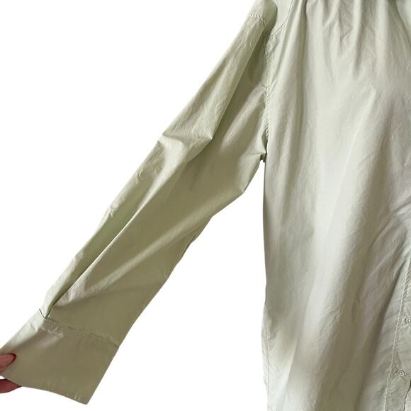 English Factory Shirt Dress Large Light Green Long Sleeve Button Down Minimalist - Picture 4 of 10